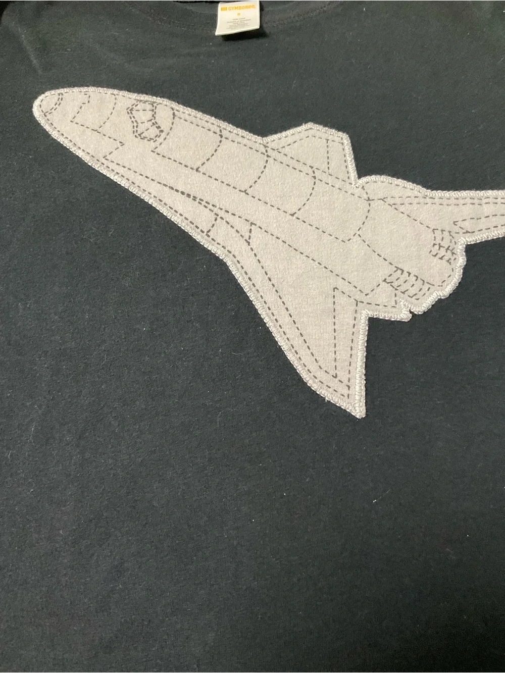 Gymboree Black Long-Sleeve Tee with Gray Space Shuttle Patch
